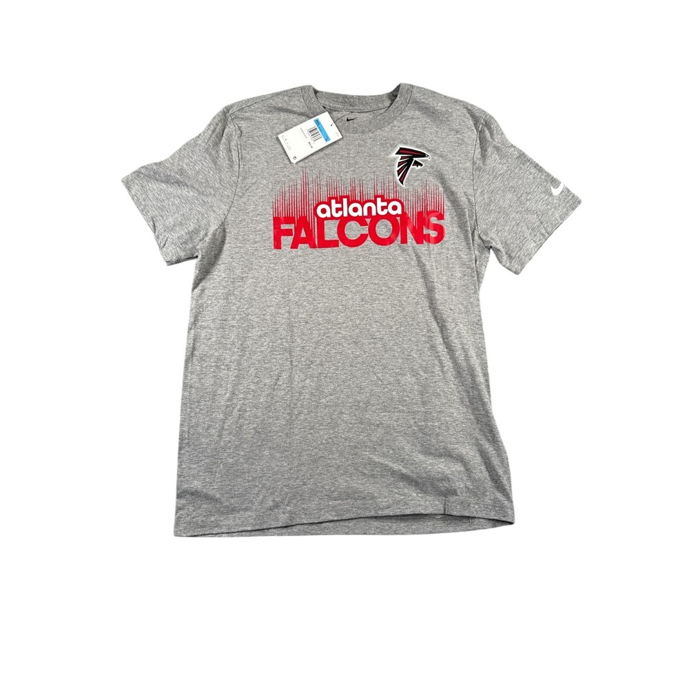 Nike Atlanta Falcons T Shirt Mens Medium Gray Short Sleeve‎ Logo Pullover Swoosh